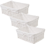 Zohula White Wicker Presentation Basket - Set of 3