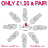 Zohula Originals White Flip Flops - LIMITED TIME SPECIAL OFFER 50 Pairs ONLY £1.20 a Pair!