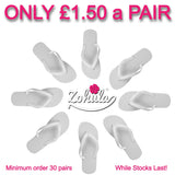 Zohula Originals White Flip Flops - LIMITED TIME SPECIAL OFFER 30 Pairs ONLY £1.50 a Pair!