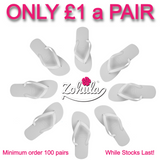 Zohula Originals White Flip Flops - LIMITED TIME SPECIAL OFFER 100 Pairs ONLY £1 a Pair!