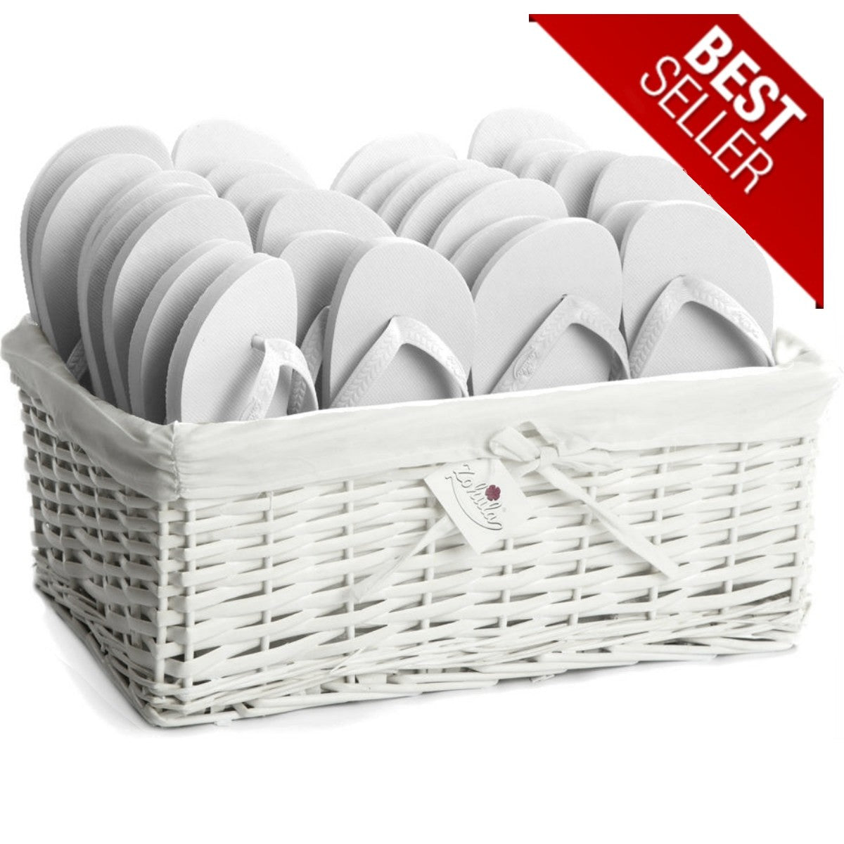 White Flip Flops in Bulk, 20 Pairs