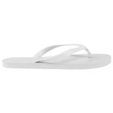 side view white flip flops