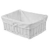 white wicker flip flop presentation basket