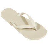 cream flip flops